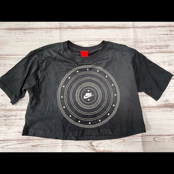 Nike AF-1‎ star themed black cotton crop top size M - Picture 1 of 5